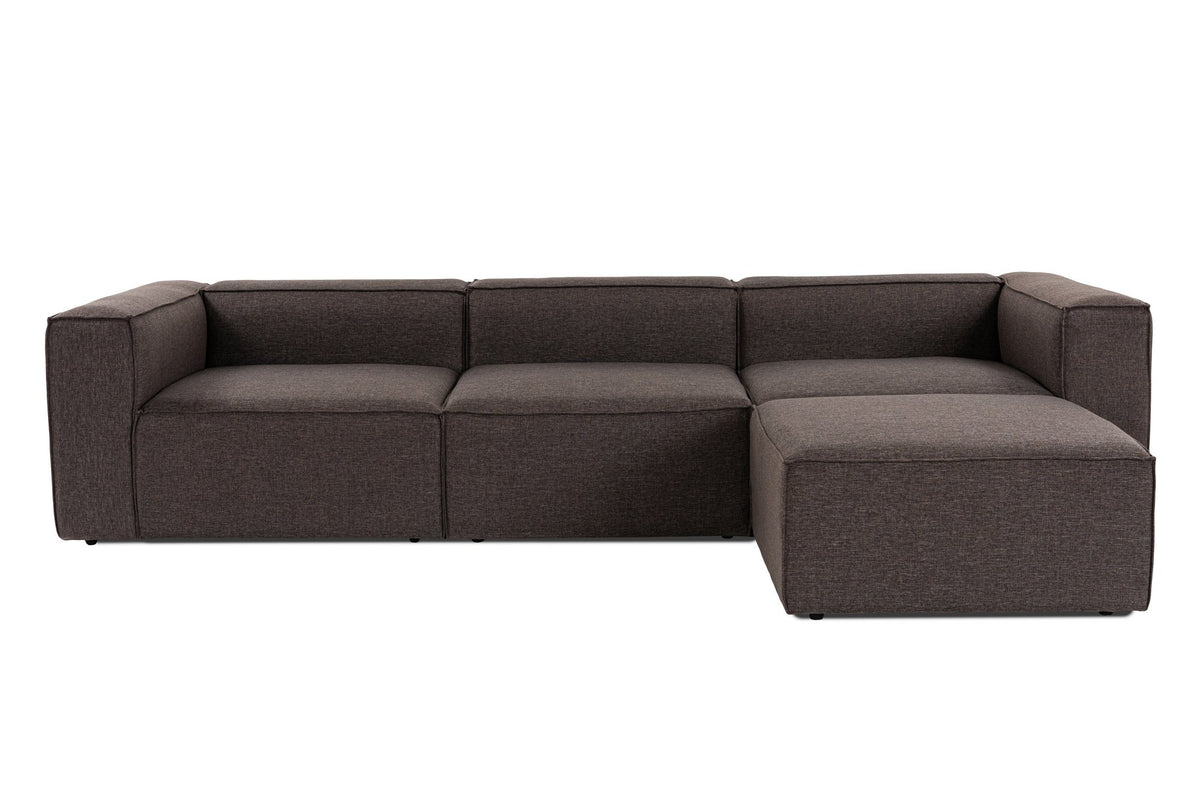 Γωνιακός Καναπές Serifos Σκούρο Καφέ 296x185x66 εκ. - Pakobazaar