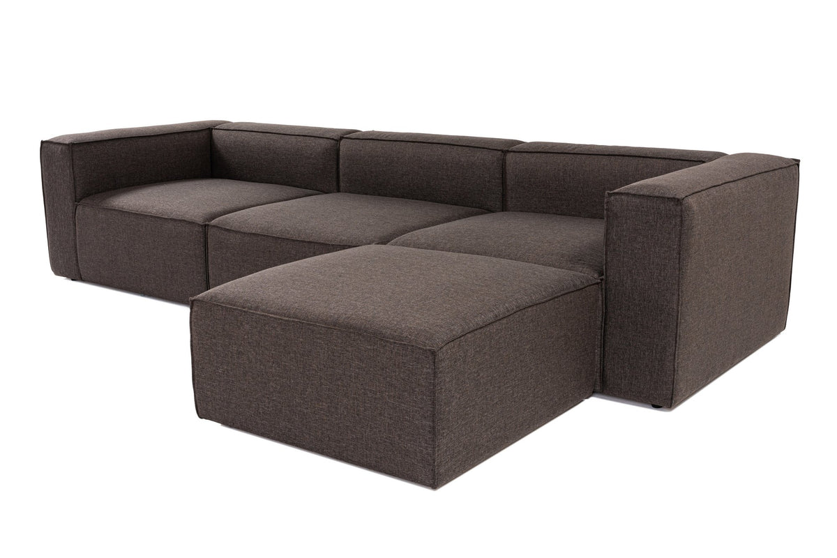Γωνιακός Καναπές Serifos Σκούρο Καφέ 296x185x66 εκ. - Pakobazaar