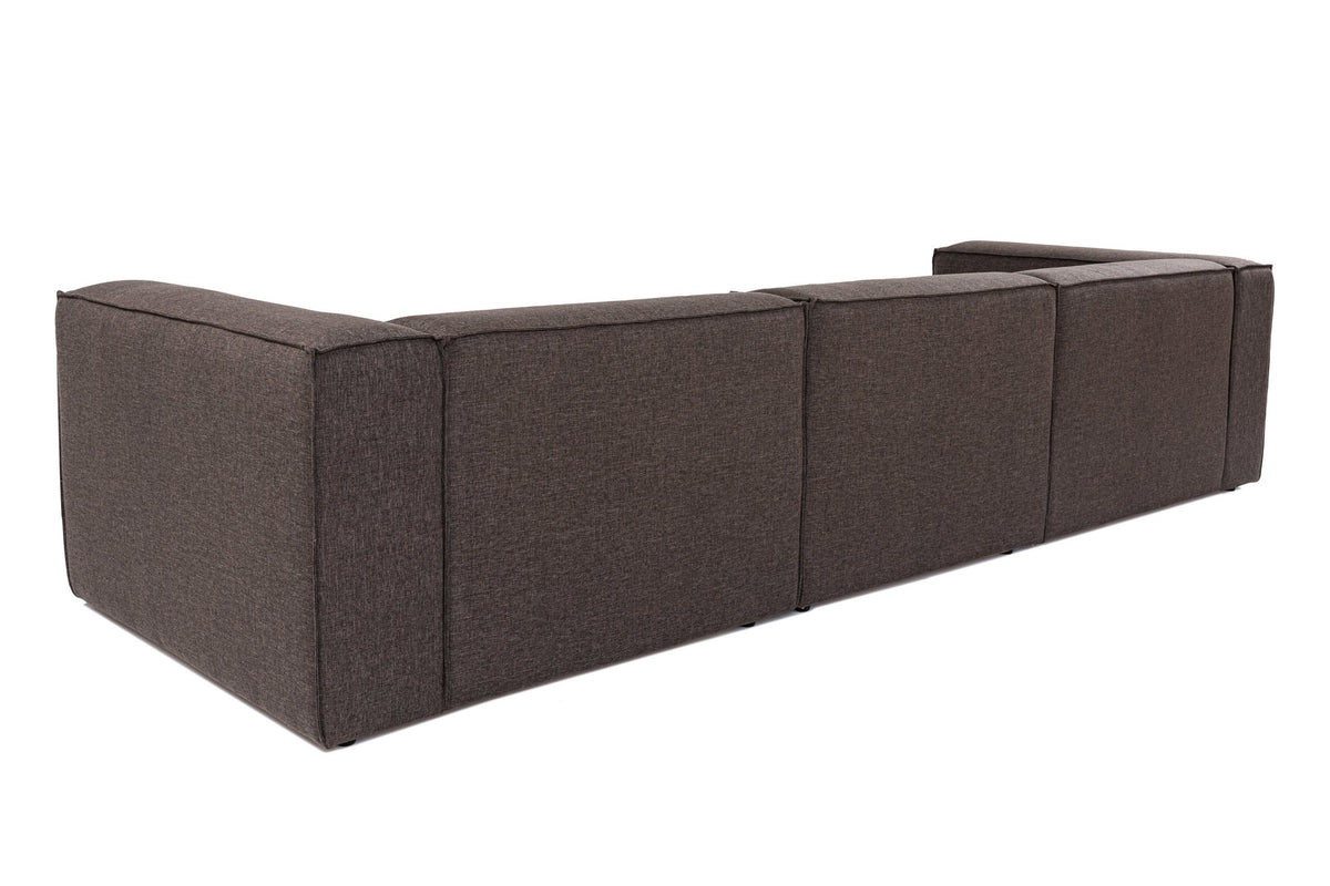 Γωνιακός Καναπές Serifos Σκούρο Καφέ 296x185x66 εκ. - Pakobazaar