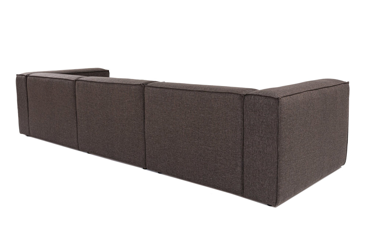 Γωνιακός Καναπές Serifos Σκούρο Καφέ 296x185x66 εκ. - Pakobazaar
