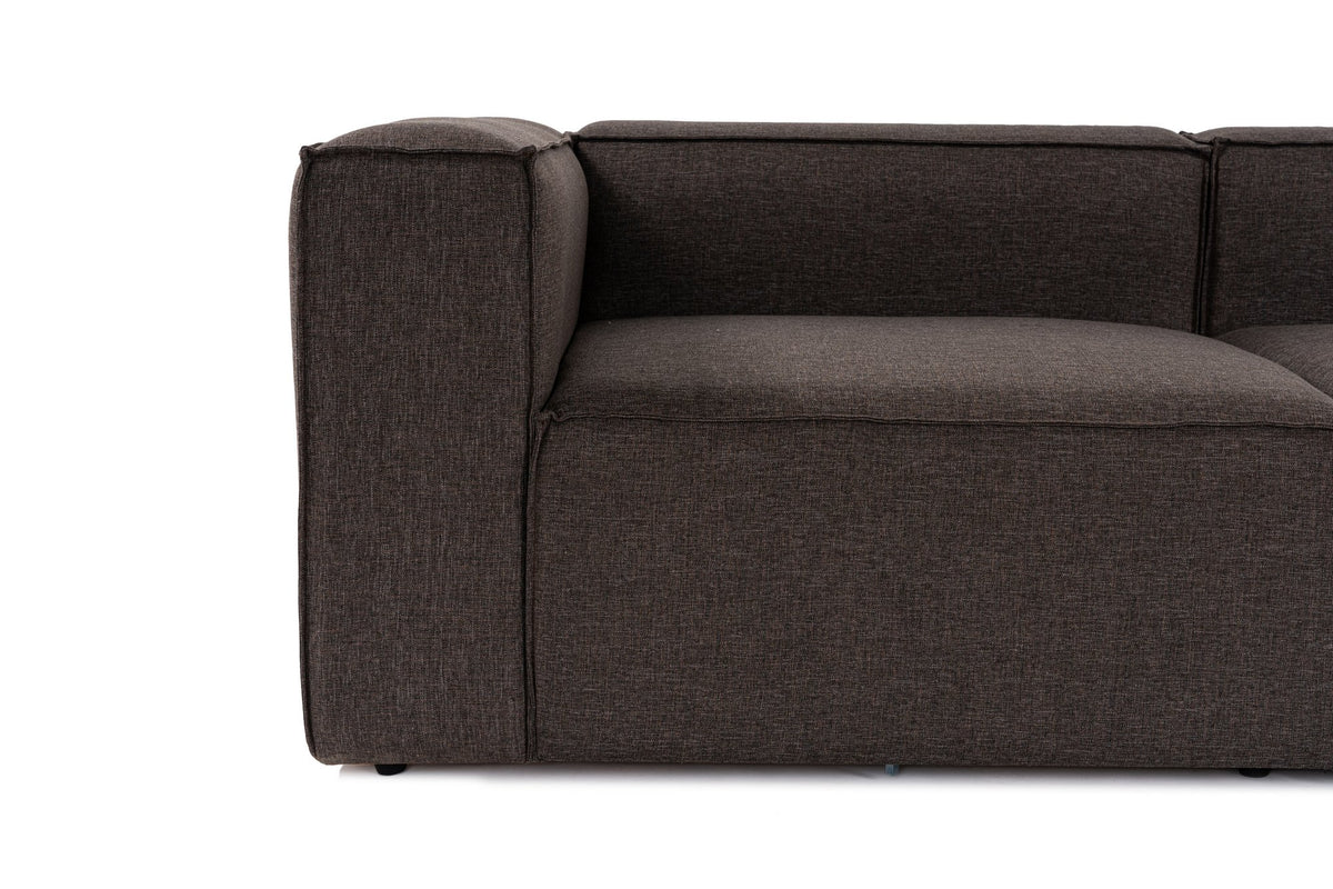 Γωνιακός Καναπές Serifos Σκούρο Καφέ 296x185x66 εκ. - Pakobazaar