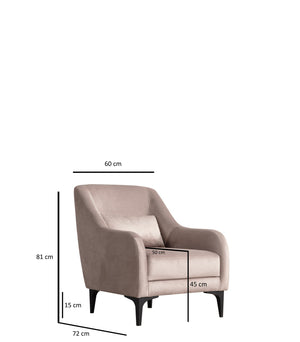 Πολυθρόνα Limnos Μπεζ 60x72x81 εκ.