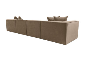 Γωνιακός Καναπές Donousa Αριστερή Γωνία Καφέ 350x190x65 εκ.