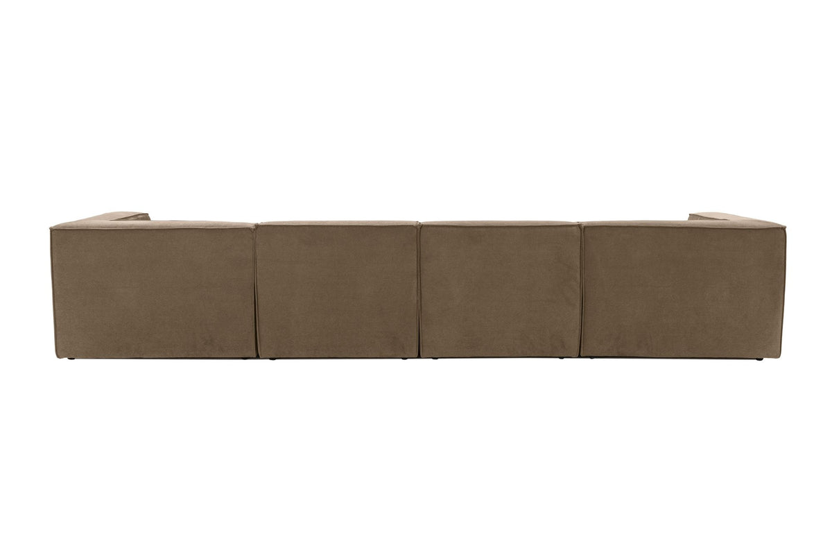 Γωνιακός Καναπές Donousa Αριστερή Γωνία Καφέ 350x190x65 εκ.