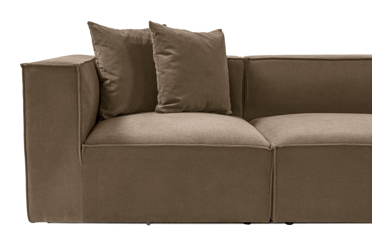 Γωνιακός Καναπές Donousa Αριστερή Γωνία Καφέ 350x190x65 εκ.