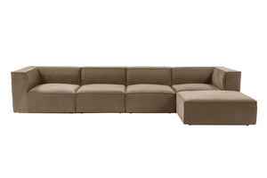 Γωνιακός Καναπές Donousa Αριστερή Γωνία Καφέ 350x190x65 εκ.