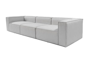 Τριθέσιος Καναπές Serifos Ανοιχτό Γκρι 296x296x66 εκ.