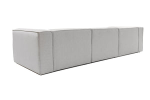 Τριθέσιος Καναπές Serifos Ανοιχτό Γκρι 296x296x66 εκ.