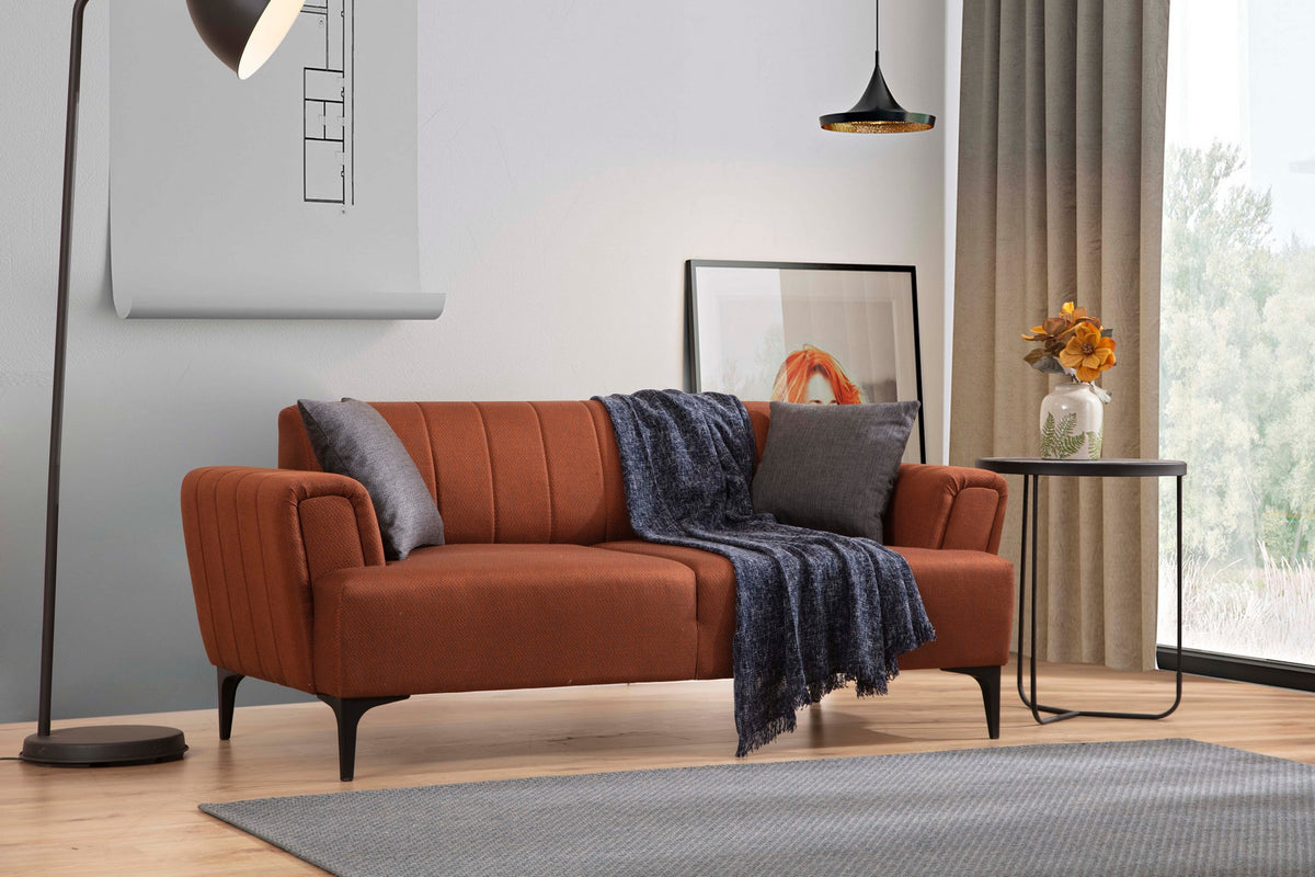 Διθέσιος Καναπές Fassolou Κεραμιδί 95x95x77 εκ.