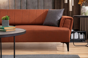 Διθέσιος Καναπές Fassolou Κεραμιδί 95x95x77 εκ.