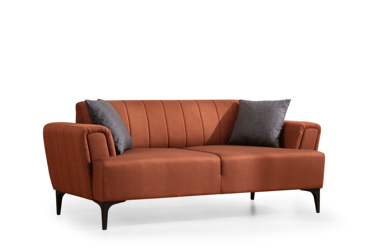 Διθέσιος Καναπές Fassolou Κεραμιδί 95x95x77 εκ.