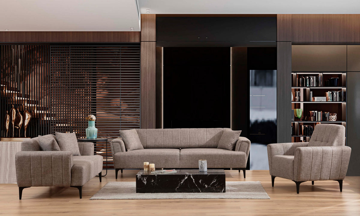 Πολυθρόνα Fassolou Ανοιχτό Καφέ 95x90x77 εκ.