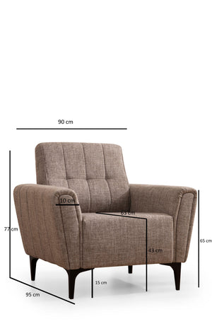 Πολυθρόνα Fassolou Ανοιχτό Καφέ 95x90x77 εκ.