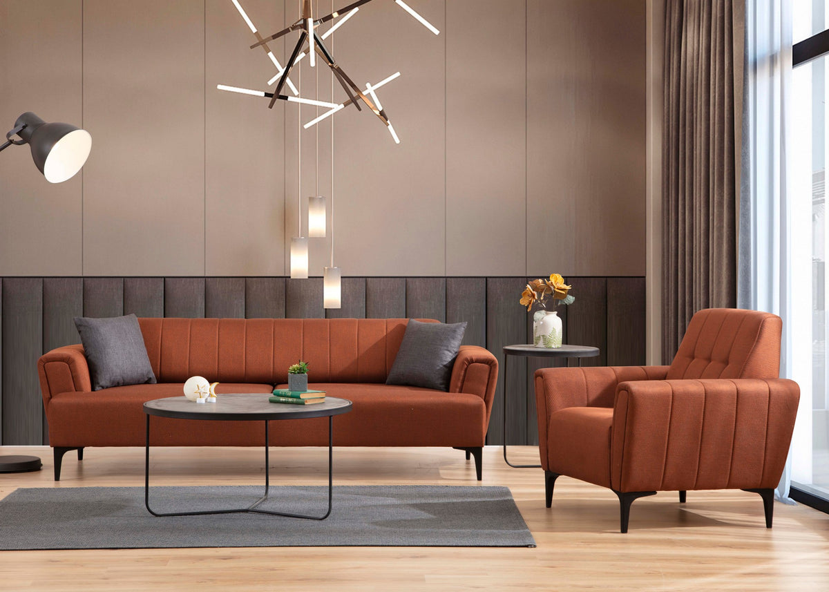Πολυθρόνα Fassolou Κεραμιδί 95x90x77 εκ.