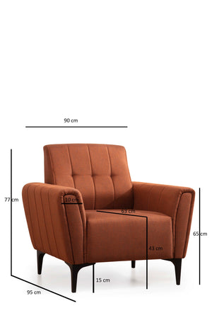 Πολυθρόνα Fassolou Κεραμιδί 95x90x77 εκ.