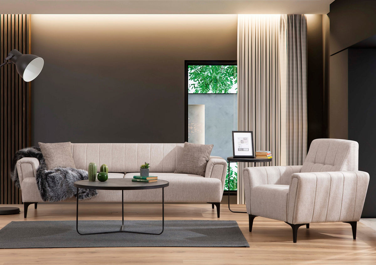 Πολυθρόνα Fassolou Μπεζ 95x90x77 εκ.