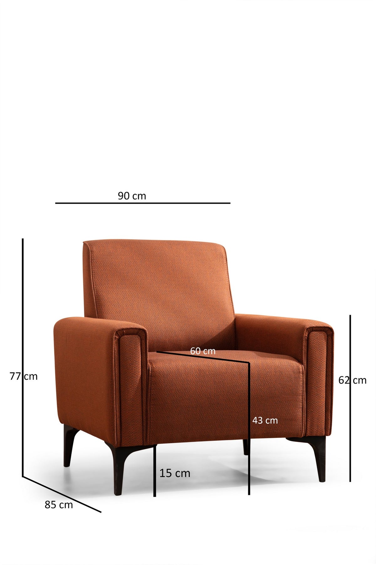Πολυθρόνα Iraklia Κεραμιδί 85x90x77 εκ.