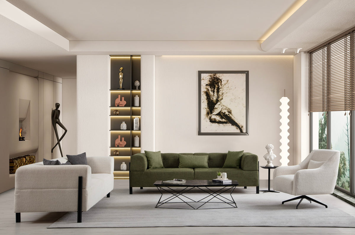 Τριθέσιος Καναπές Drakeia Πράσινο 93x93x75 εκ.