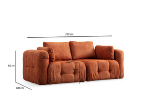 Διθέσιος Καναπές Acheron Πορτοκαλί 120x120x65 εκ.