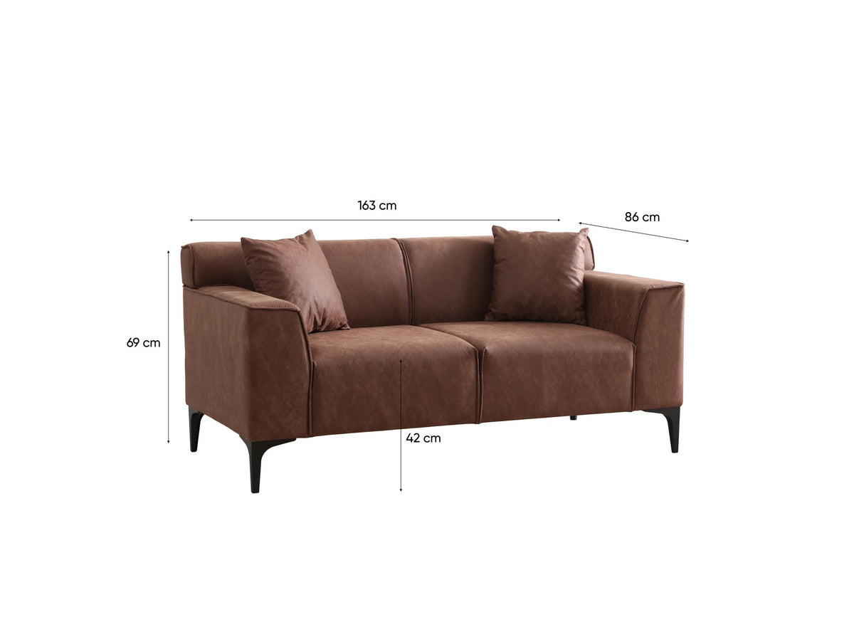 Διθέσιος Καναπές Artemonas Κονιάκ 163x86x69 εκ.
