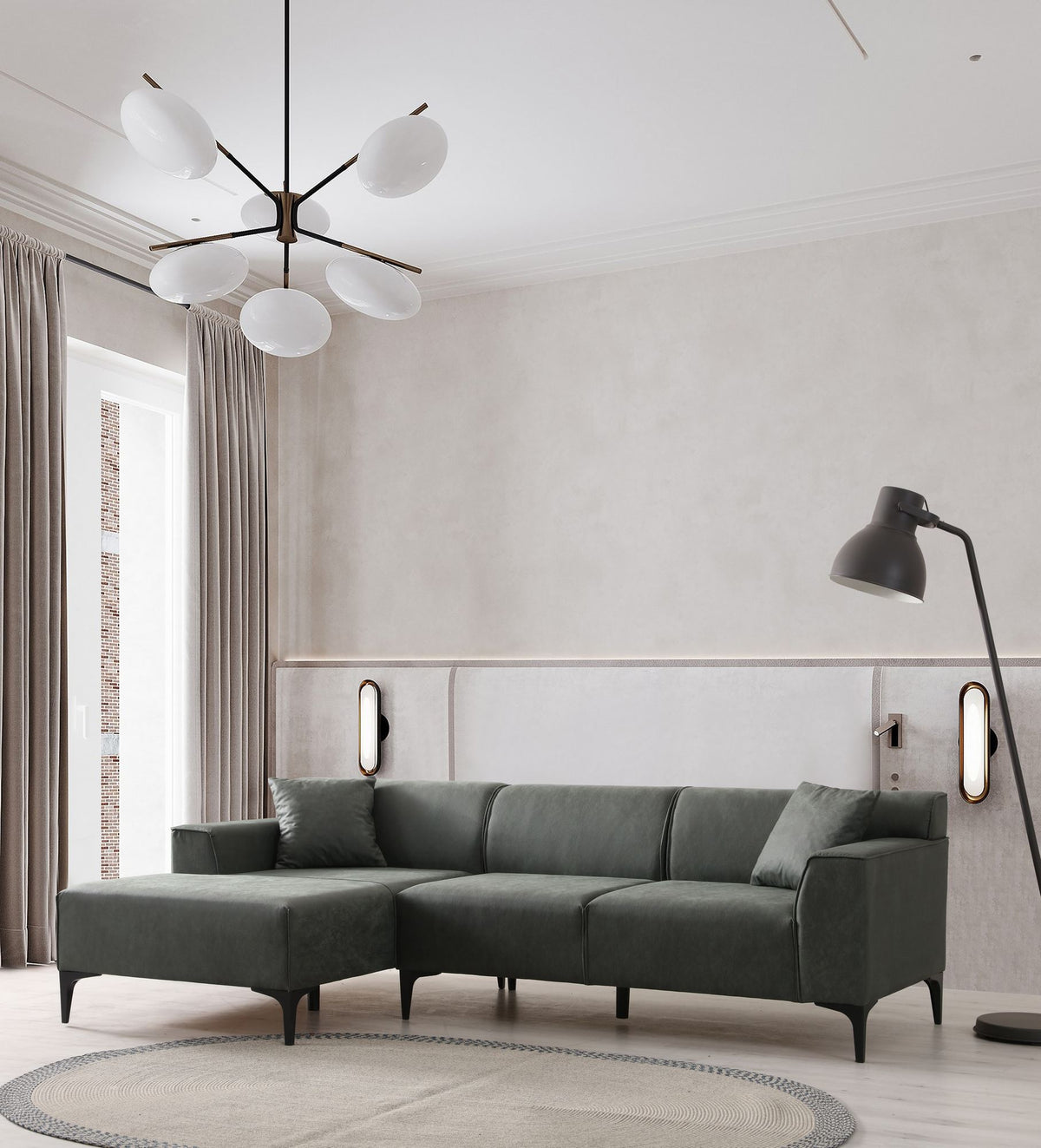 Γωνιακός Καναπές Artemonas Αριστερή Γωνία Πράσινο 250x145x69 εκ.