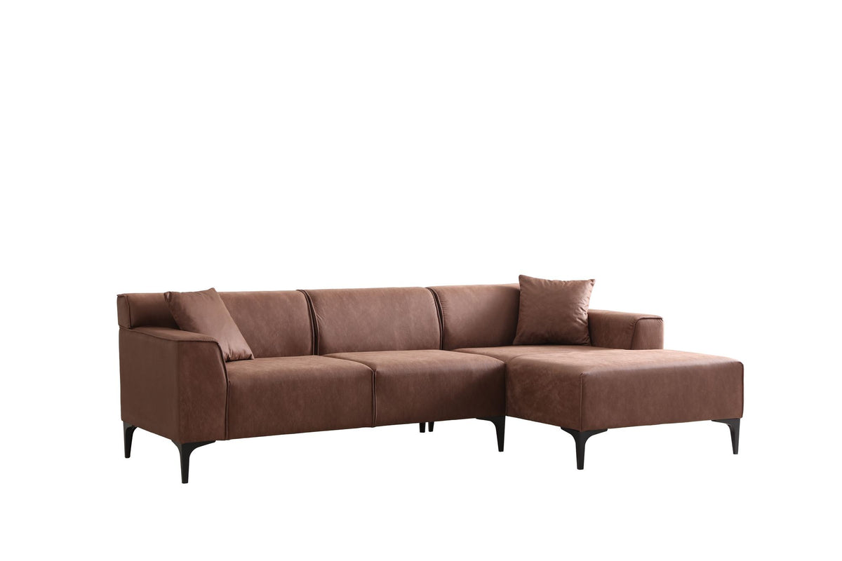 Γωνιακός Καναπές Artemonas Δεξιά Γωνία Κονιάκ 250x145x69 εκ.