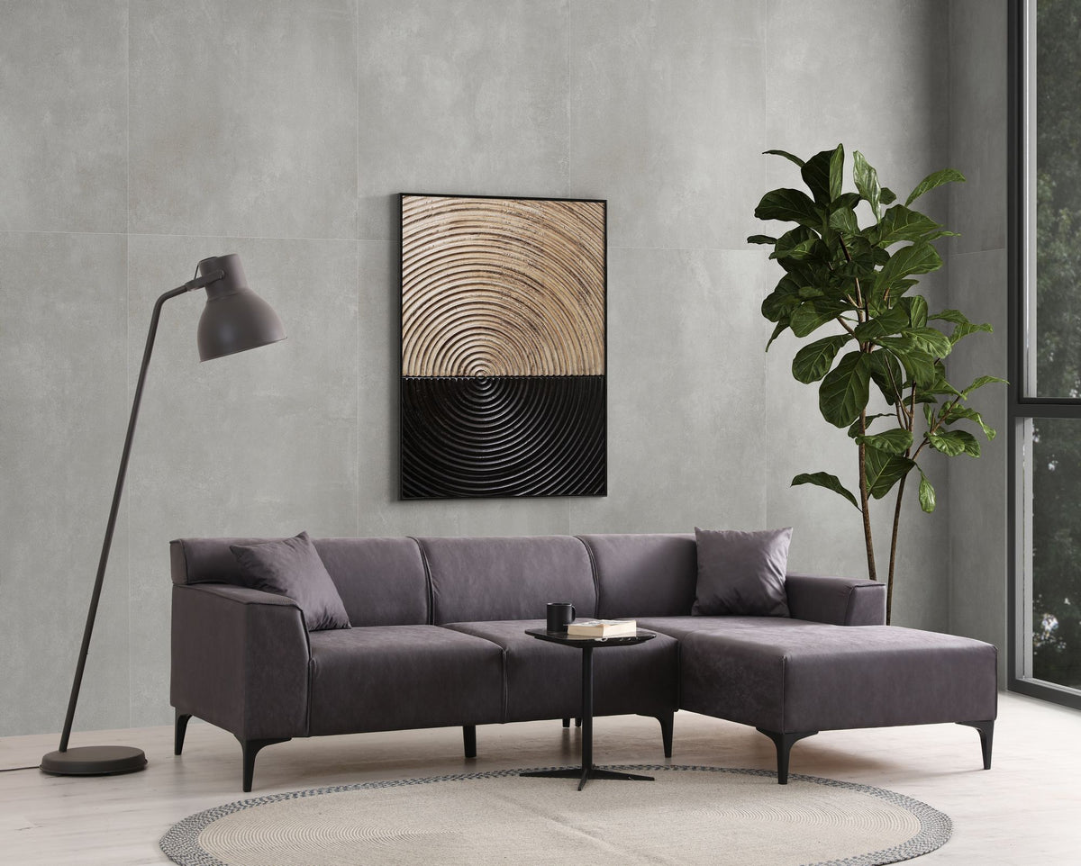 Γωνιακός Καναπές Artemonas Δεξιά Γωνία Ανθρακί 250x145x69 εκ.