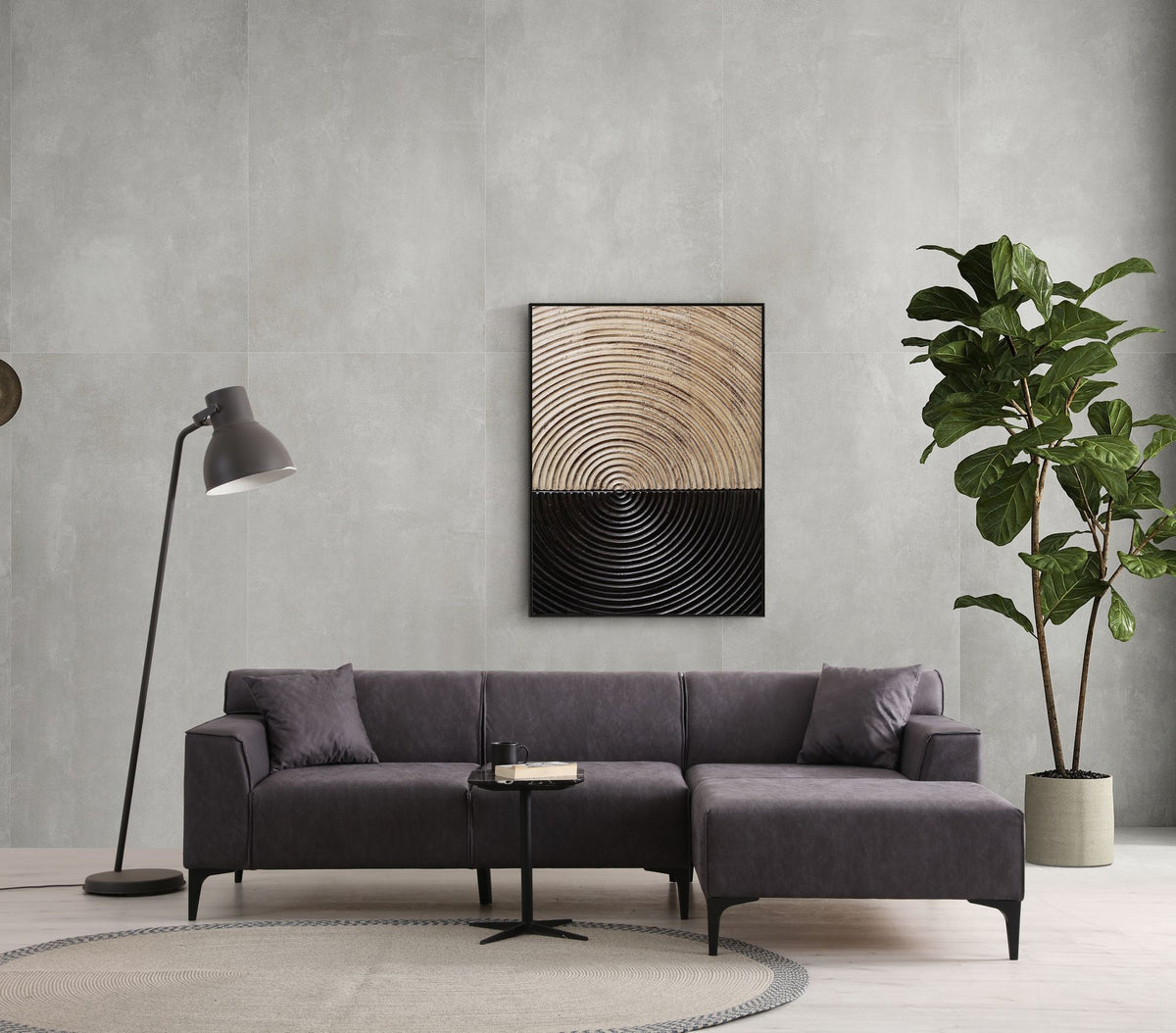 Γωνιακός Καναπές Artemonas Δεξιά Γωνία Ανθρακί 250x145x69 εκ.
