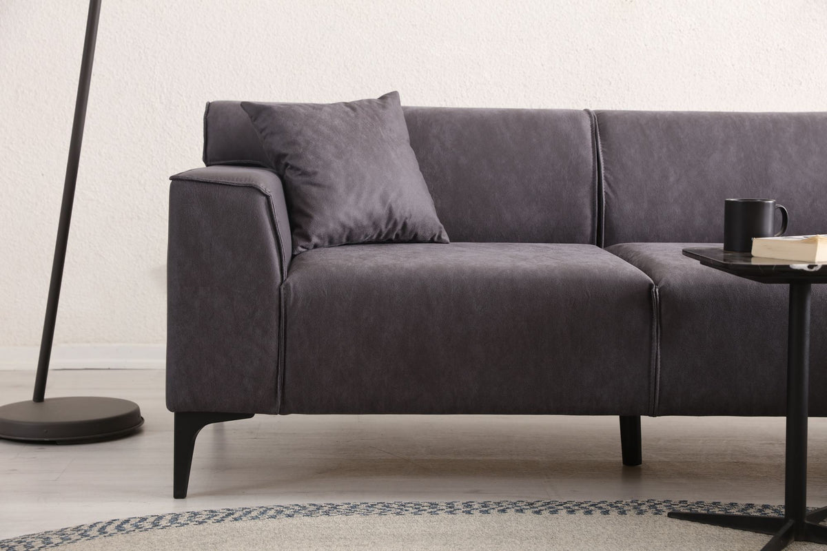 Γωνιακός Καναπές Artemonas Δεξιά Γωνία Ανθρακί 250x145x69 εκ.