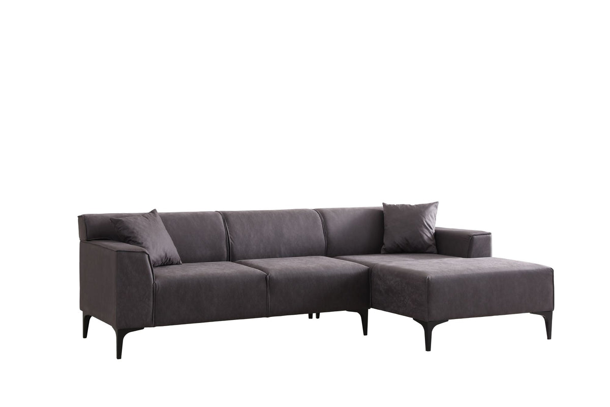 Γωνιακός Καναπές Artemonas Δεξιά Γωνία Ανθρακί 250x145x69 εκ.