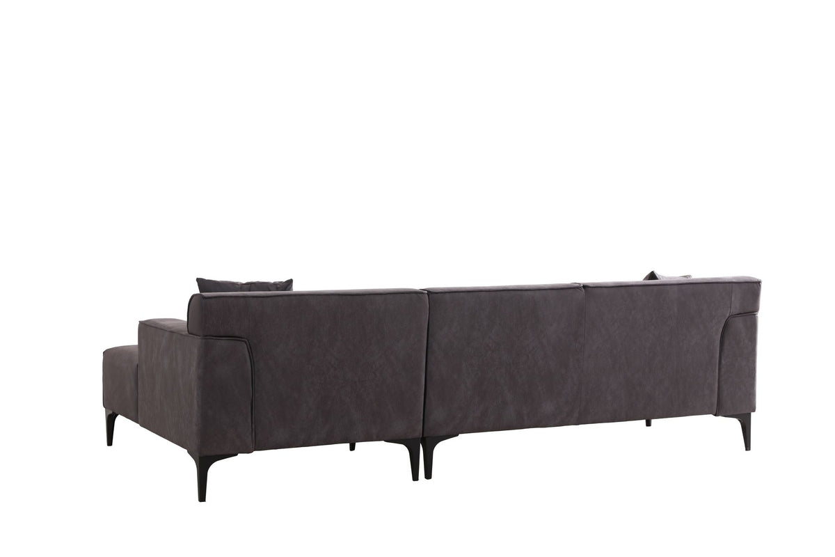Γωνιακός Καναπές Artemonas Δεξιά Γωνία Ανθρακί 250x145x69 εκ.