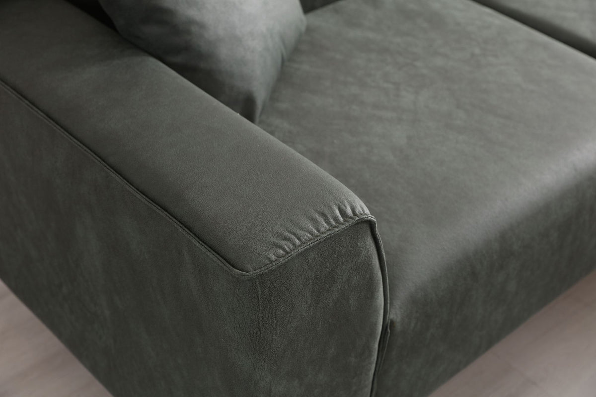 Γωνιακός Καναπές Artemonas Δεξιά Γωνία Πράσινο 250x145x69 εκ.