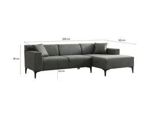 Γωνιακός Καναπές Artemonas Δεξιά Γωνία Πράσινο 250x145x69 εκ.