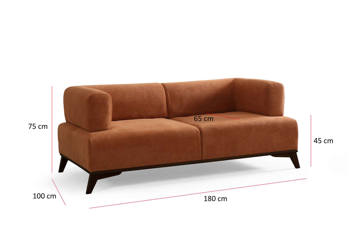 Διθέσιος Καναπές Apoikia Πορτοκαλί - Μαύρο 100x100x75 εκ.