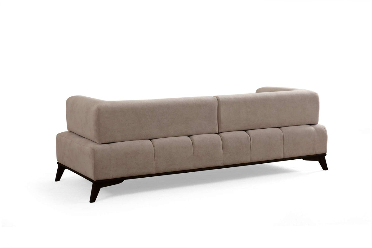 Τριθέσιος Καναπές Apoikia Κρεμ - Μαύρο 100x100x75 εκ. - Pakobazaar