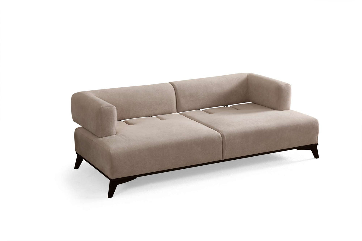 Τριθέσιος Καναπές Apoikia Κρεμ - Μαύρο 100x100x75 εκ. - Pakobazaar