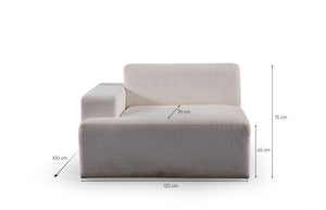 Γωνιακός Καναπές Pappados Δεξιά Γωνία Λευκό 100x145x75 εκ. Κωδ. O2