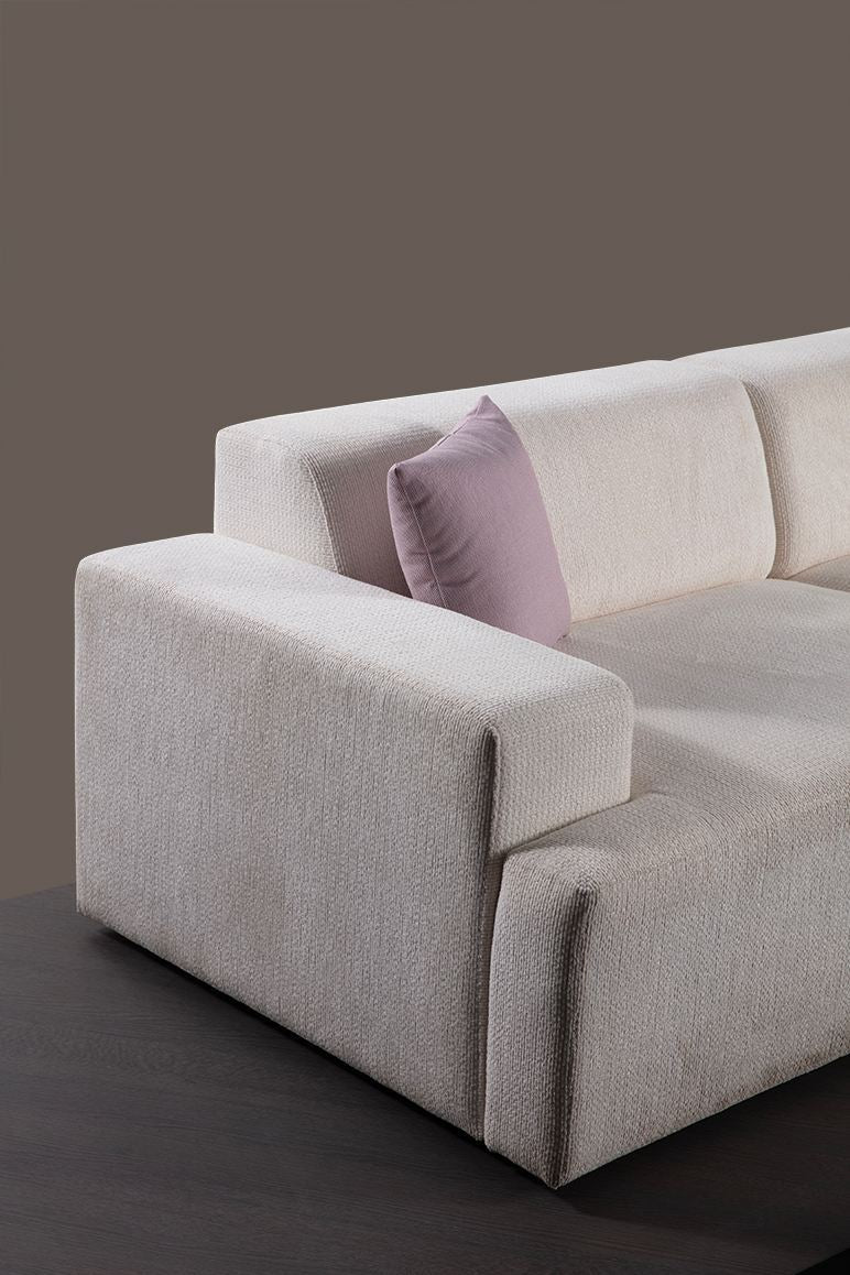 Γωνιακός Καναπές Pappados Δεξιά Γωνία Λευκό 100x145x75 εκ. Κωδ. O2