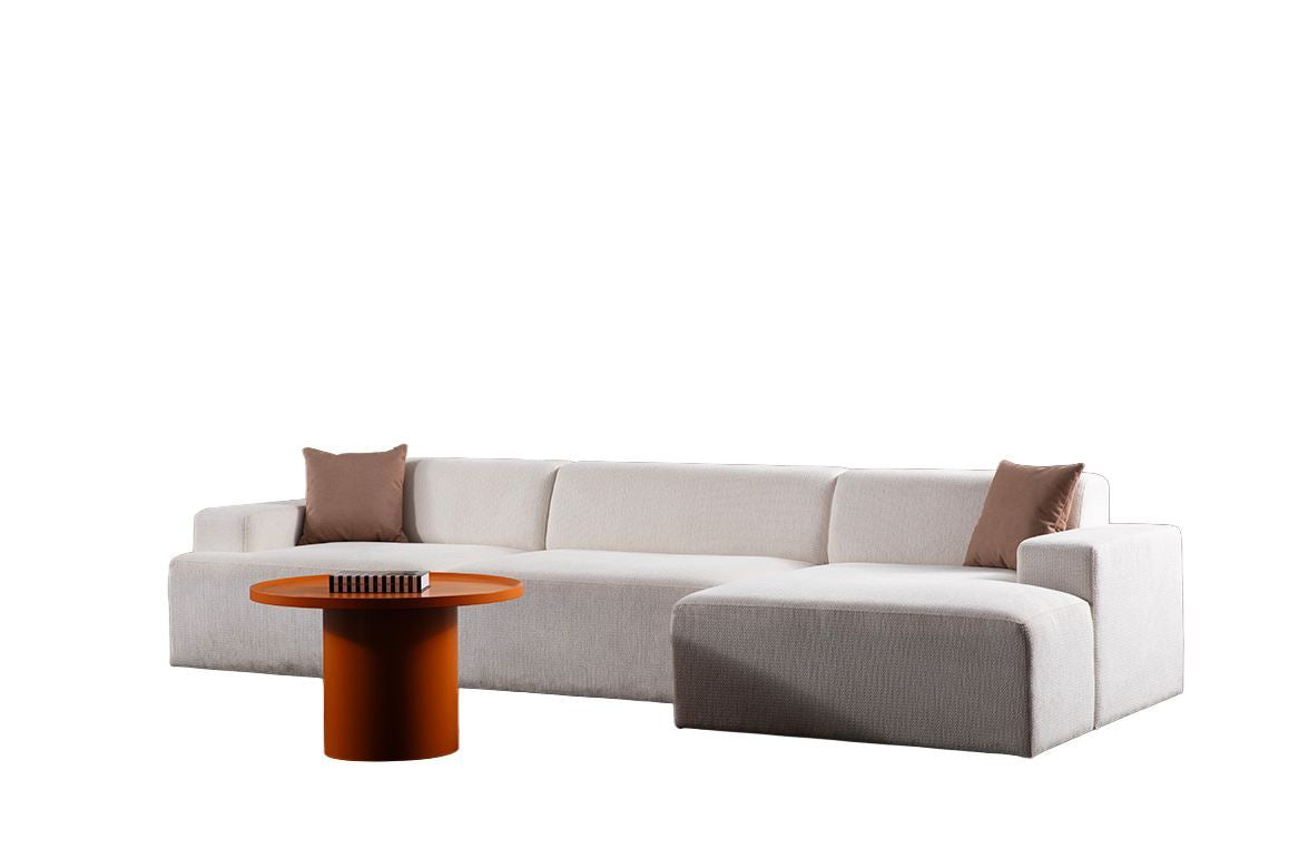 Γωνιακός Καναπές Pappados Δεξιά Γωνία Λευκό 100x145x75 εκ. Κωδ. O2