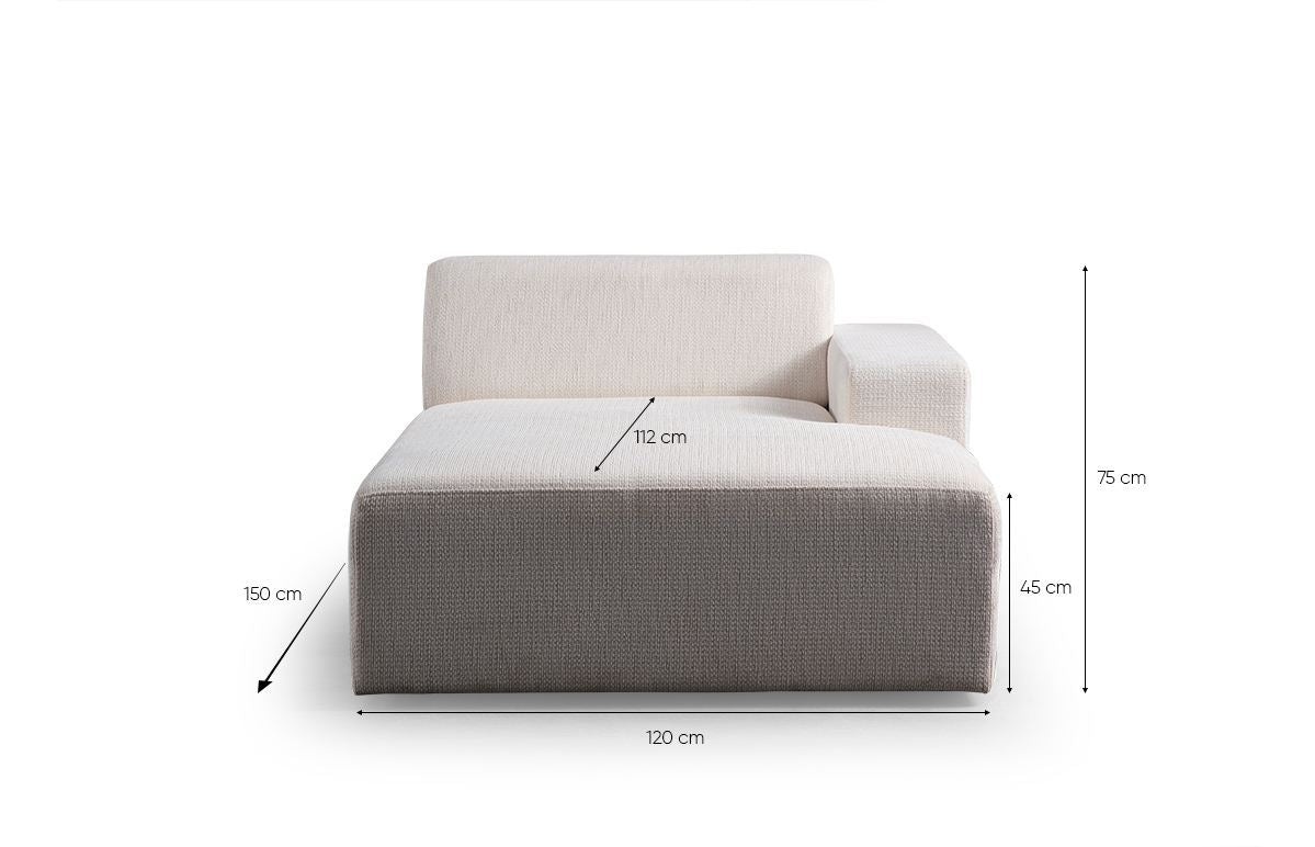 Γωνιακός Καναπές Pappados Δεξιά Γωνία Λευκό 100x145x75 εκ. Κωδ. O2