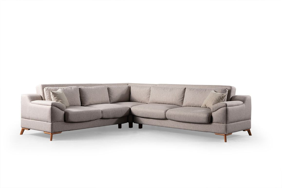 Γωνιακός Καναπές-Κρεβάτι Neapolis Μπεζ 275x100x100 εκ.