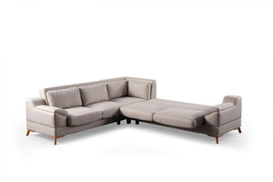 Γωνιακός Καναπές-Κρεβάτι Neapolis Μπεζ 275x100x100 εκ.
