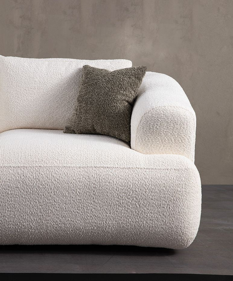 Γωνιακός Καναπές Falatados Αριστερή Γωνία Λευκό 105x105x85 εκ.
