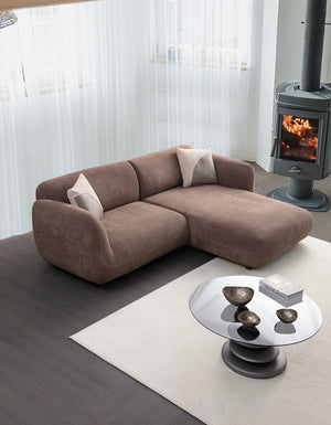 Γωνιακός Καναπές Plataies Δεξιά Γωνία Καφέ 90x170x75 εκ.