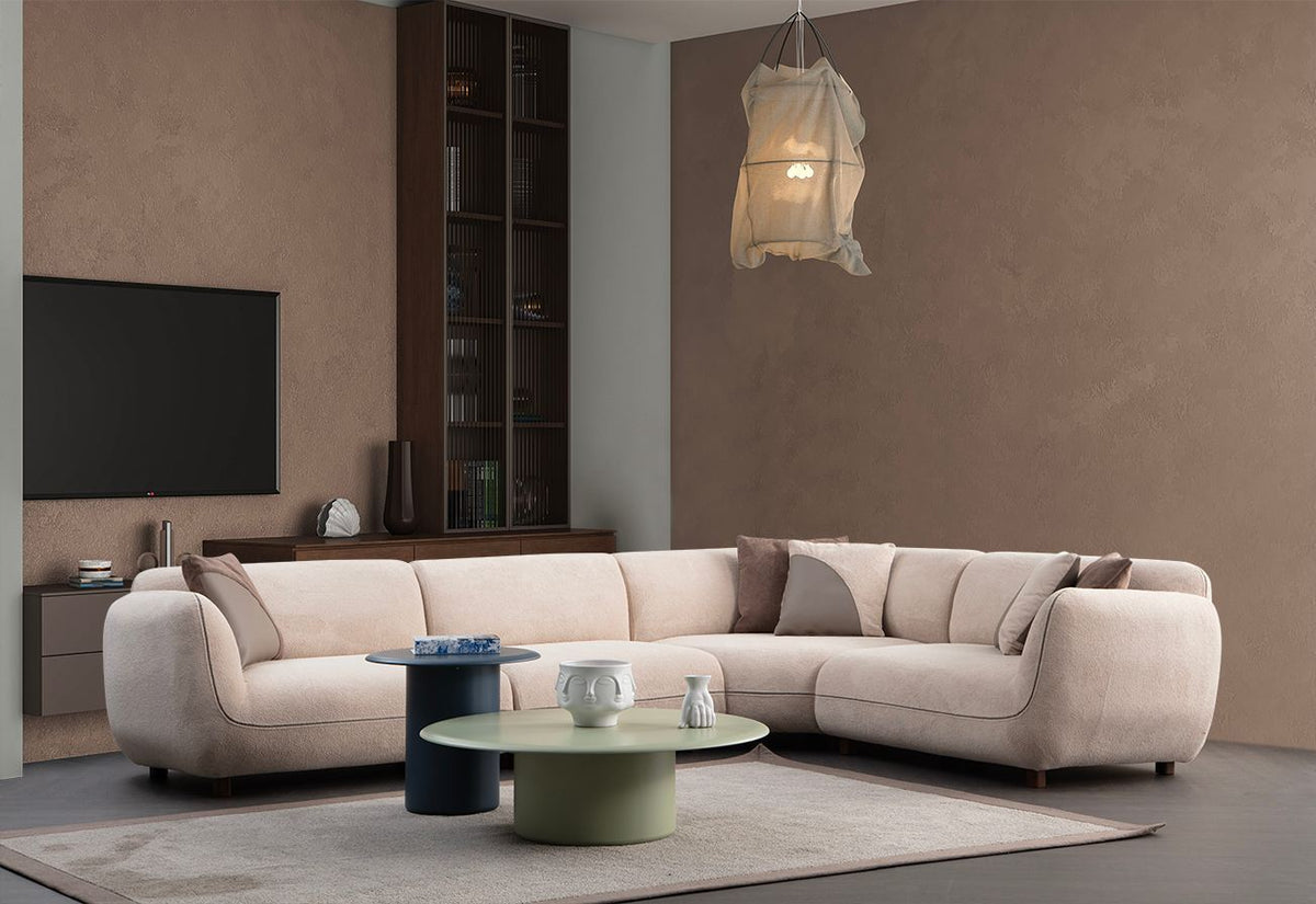 Γωνιακός Καναπές Plataies Κρεμ 90x240x75 εκ. Κωδ. 4 O1