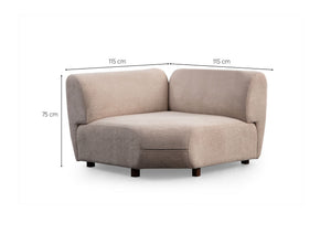 Γωνιακός Καναπές Plataies Κρεμ 90x240x75 εκ. Κωδ. 4 O1