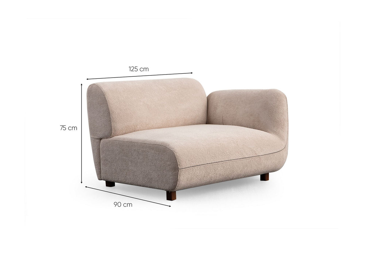Γωνιακός Καναπές Plataies Κρεμ 90x240x75 εκ. Κωδ. 4 O1