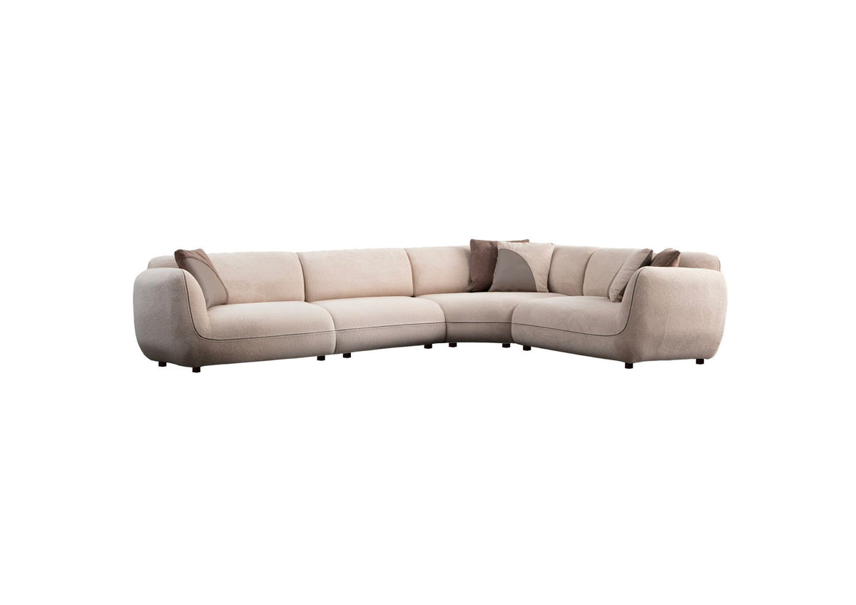 Γωνιακός Καναπές Plataies Κρεμ 90x240x75 εκ. Κωδ. 4 O1