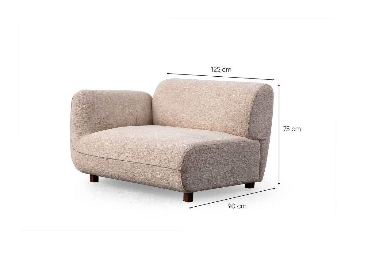 Γωνιακός Καναπές Plataies Κρεμ 90x335x75 εκ.