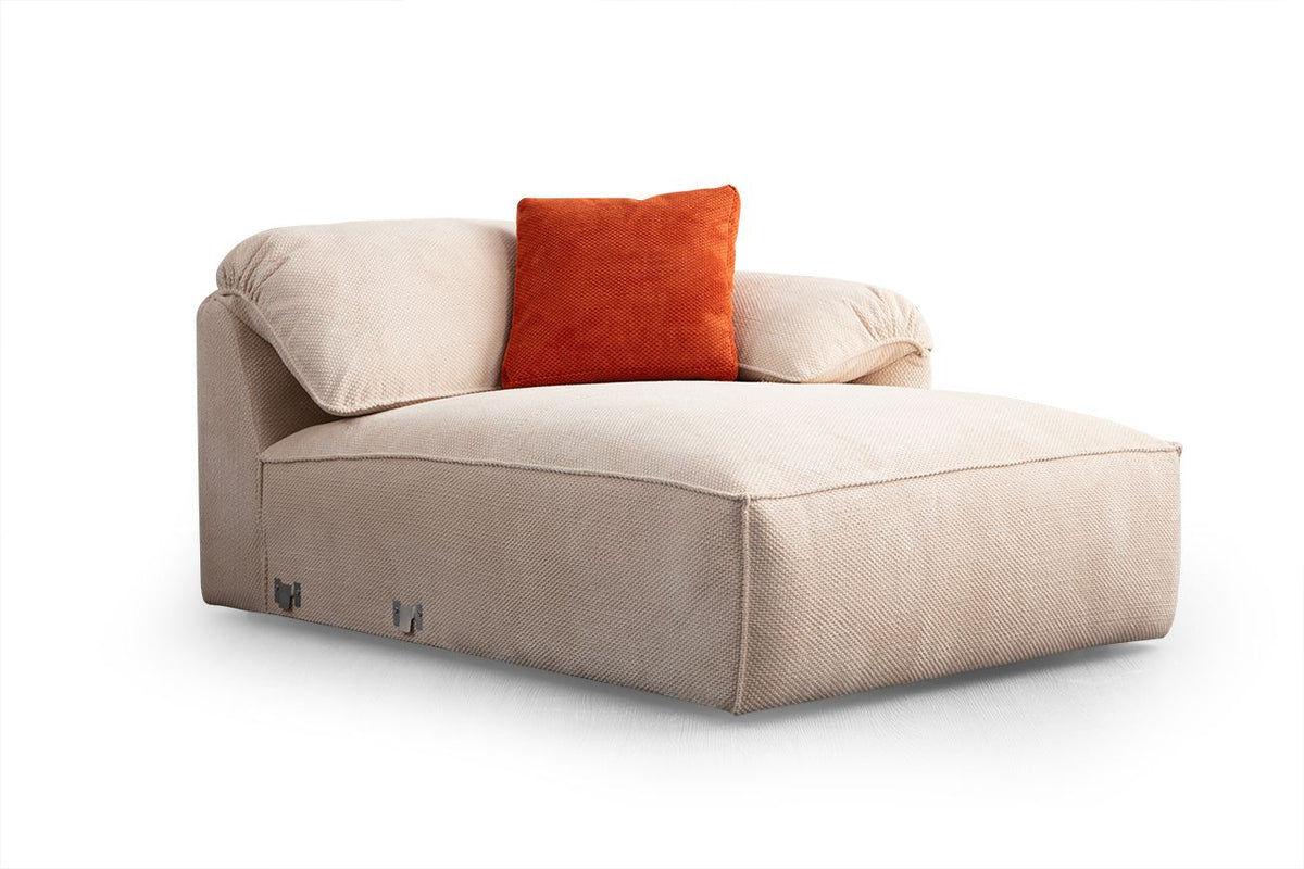 Γωνιακός Καναπές Oitylo Κρεμ - Πορτοκαλί 105x170x80 εκ.